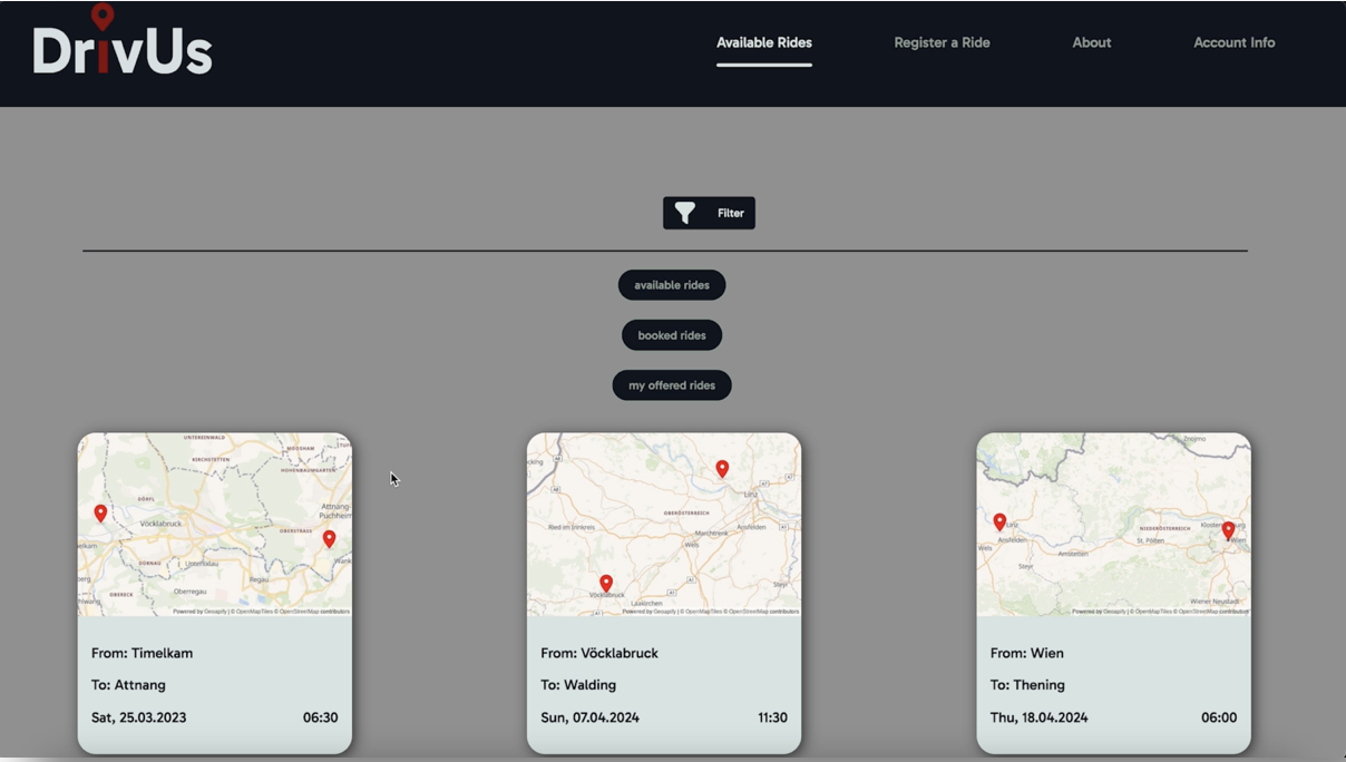 Drivus Web (Carpooling Platform)
